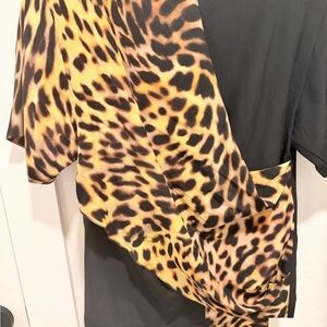Stella mac cartney blouse with Leopard-Print Scarf Accent